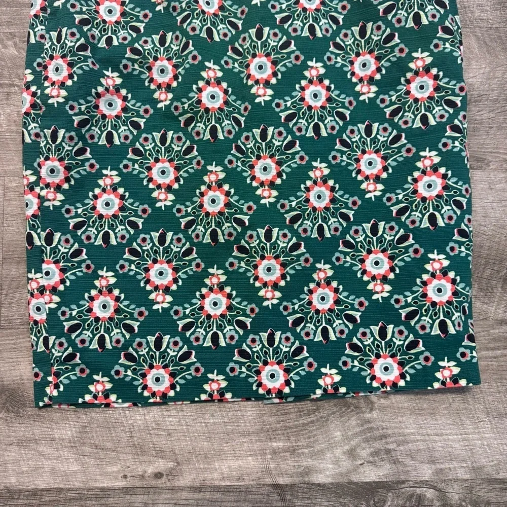 Boden Green Floral Pencil Skirt Lined Womens Petites Sz. 6P
